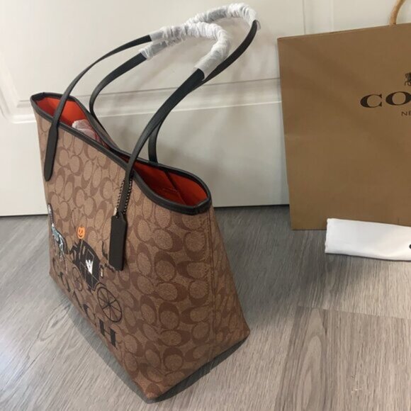 Coach Tan and Black Tote - Picture 5 of 7